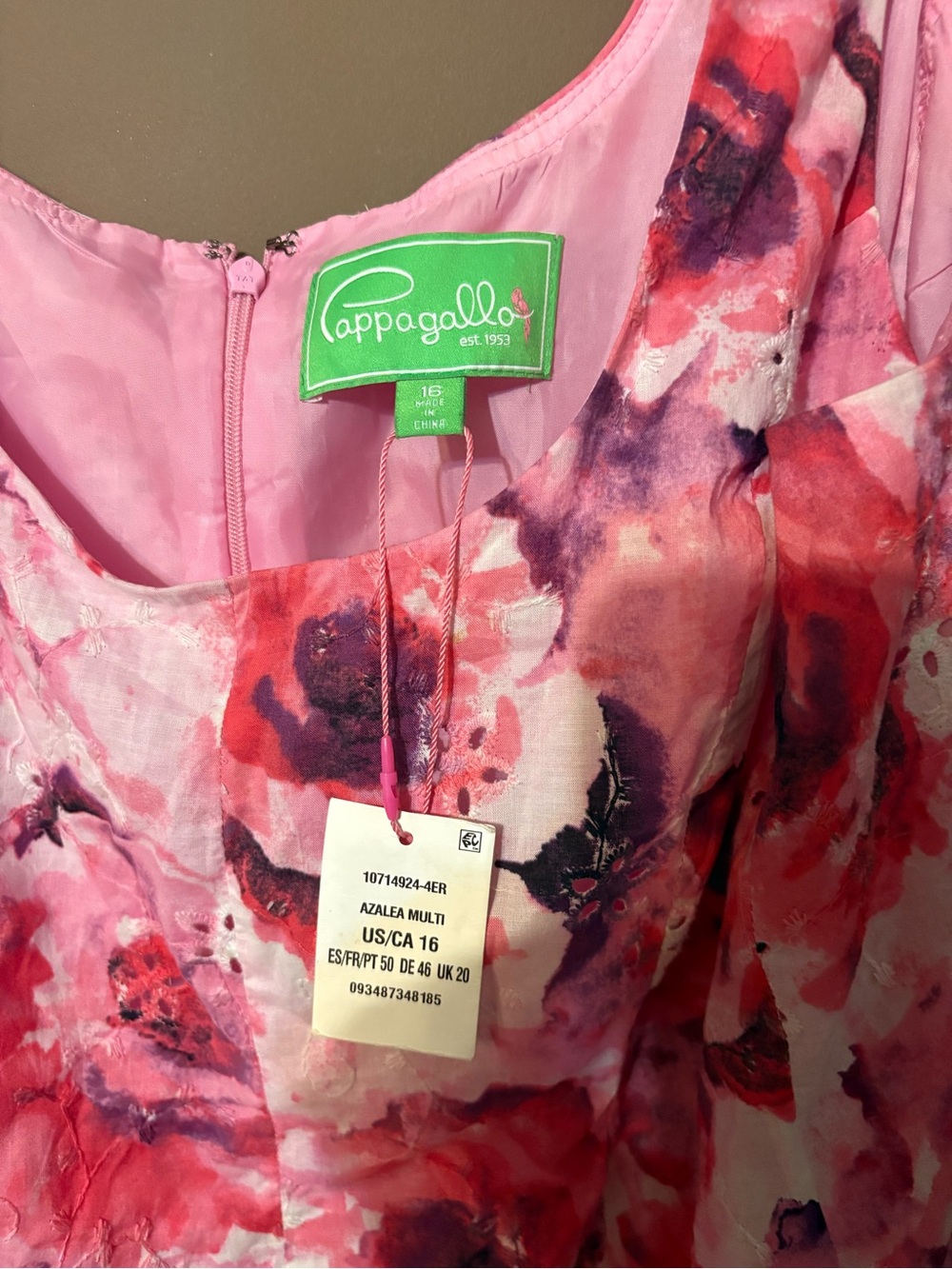Pappagallo Pink Floral Sleeveless Scoop Neck - Picture 2 of 5